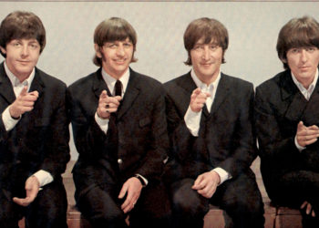BEATLES  1966 Paul McCartney, Ringo Starr, John Lennon and George Harrison at Top Of The Pops