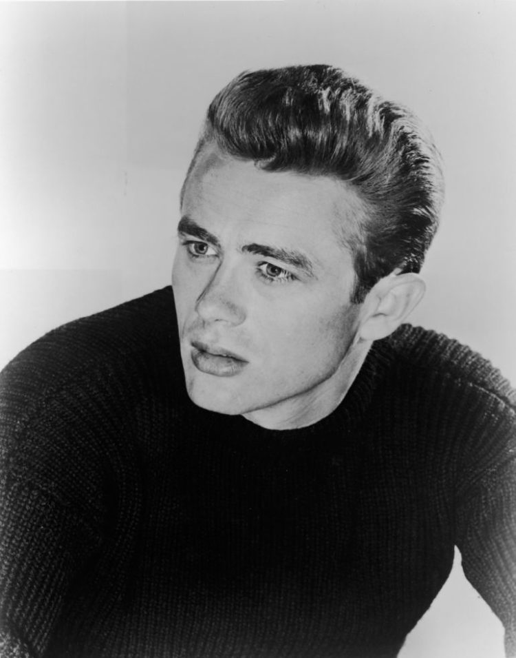 Portrait of American film actor James Dean (1931 - 1955) dressed in a dark-colored sweater, early 1950s. (Photo by Hulton Archive/Getty Images)