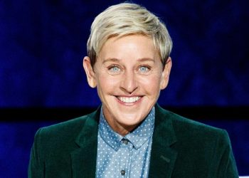 VANCOUVER, BC - OCTOBER 19:  Comedian Ellen DeGeneres seen onstage during "A Conversation With Ellen DeGeneres" at Rogers Arena on October 19, 2018 in Vancouver, Canada.  (Photo by Andrew Chin/Getty Images)